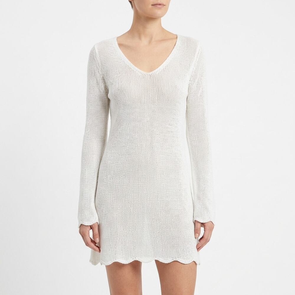 Honey Punch White Sweater Dress Short Knit Lightweight Women Size S